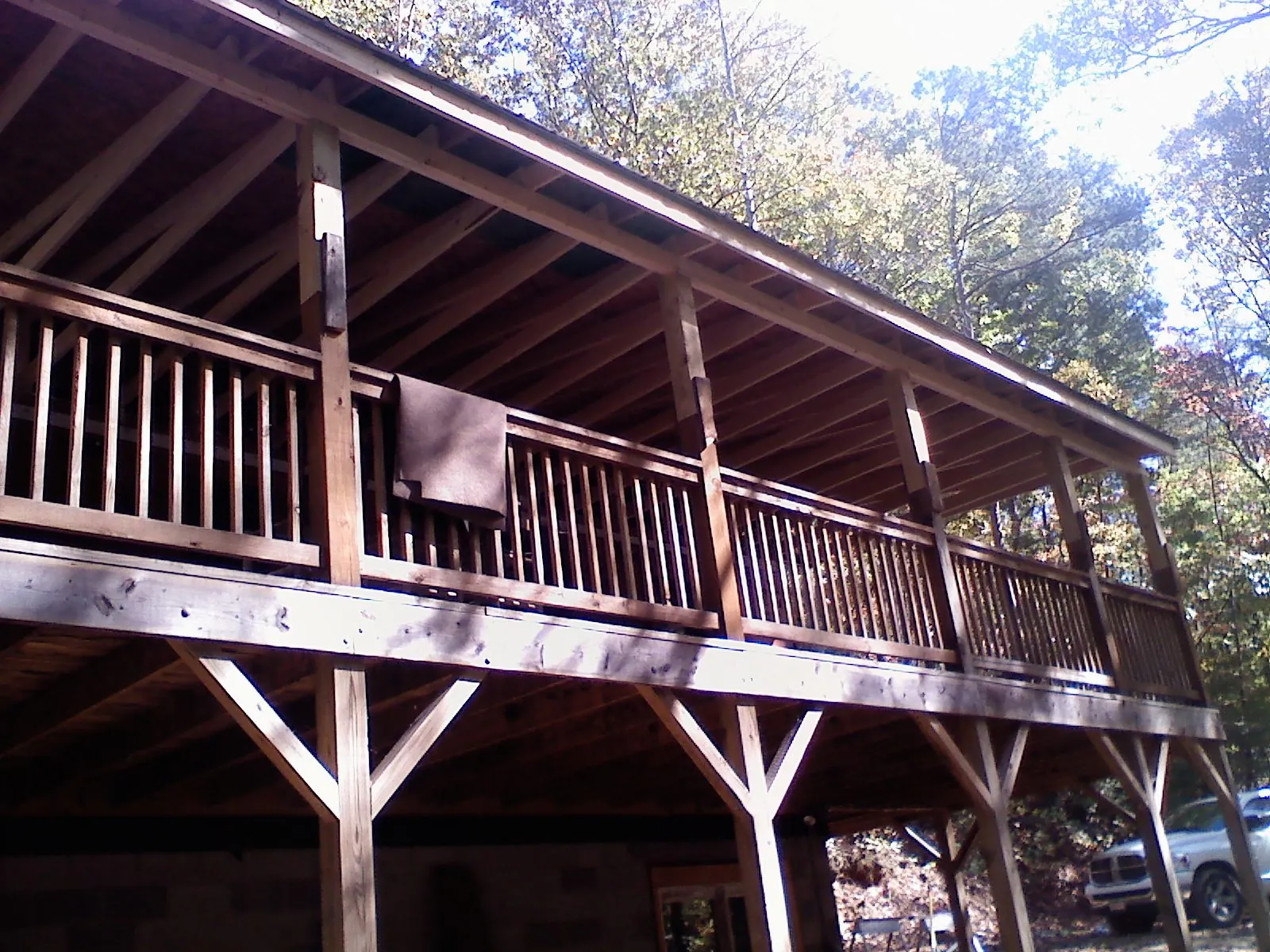 Timber framing under a new elevated porch and deck — Roof Leak Repair in Sharon Hill by Roofing Brothers